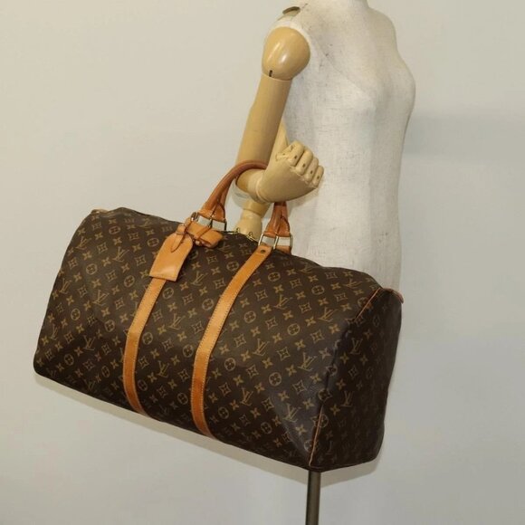 LOUIS VUITTON Monogram Keepall 55 Boston Bag M41424 LV Auth 137088 - Picture 3 of 16